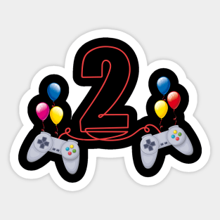 2nd Birthday Boy Second-Year Old Video Game Player Kids Sticker